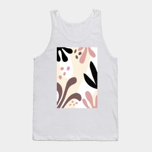 Abstract Organic Shapes and Leaves Mid Century Modern Tank Top